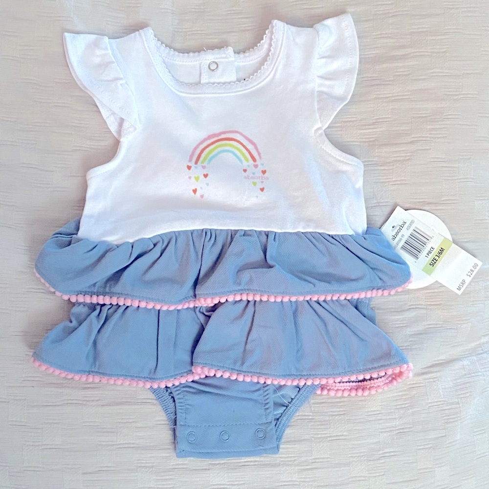 Absorba One Piece Summer Rainbow Outfit Size 3-6M